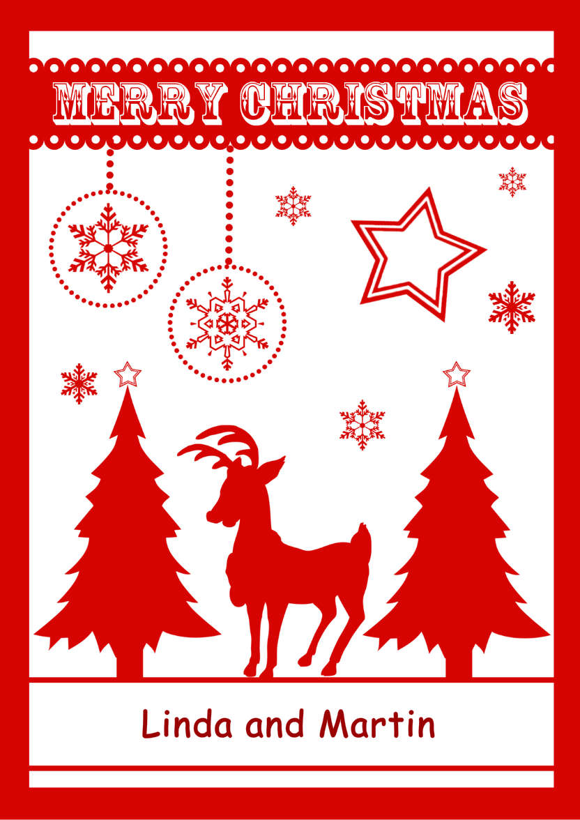 Red and White Christmas - card made with Crafty Bob's Card Creator