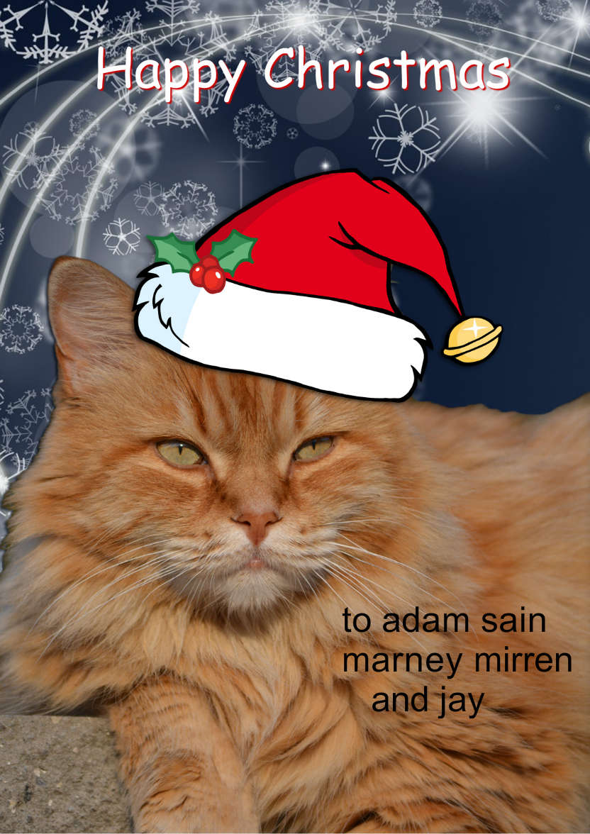 Christmas Cat - card made with Crafty Bob's Card Creator