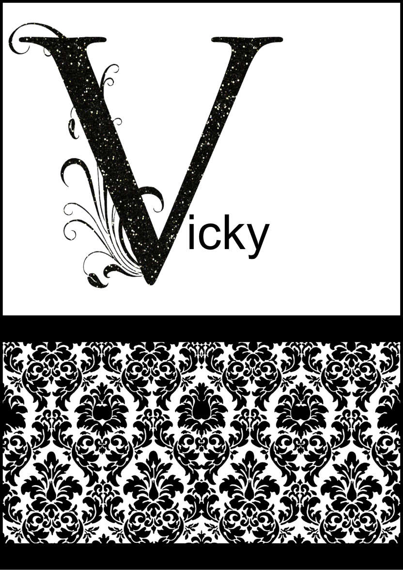 Damask Monogram Letter V Card - card made with Crafty Bob's Card Creator