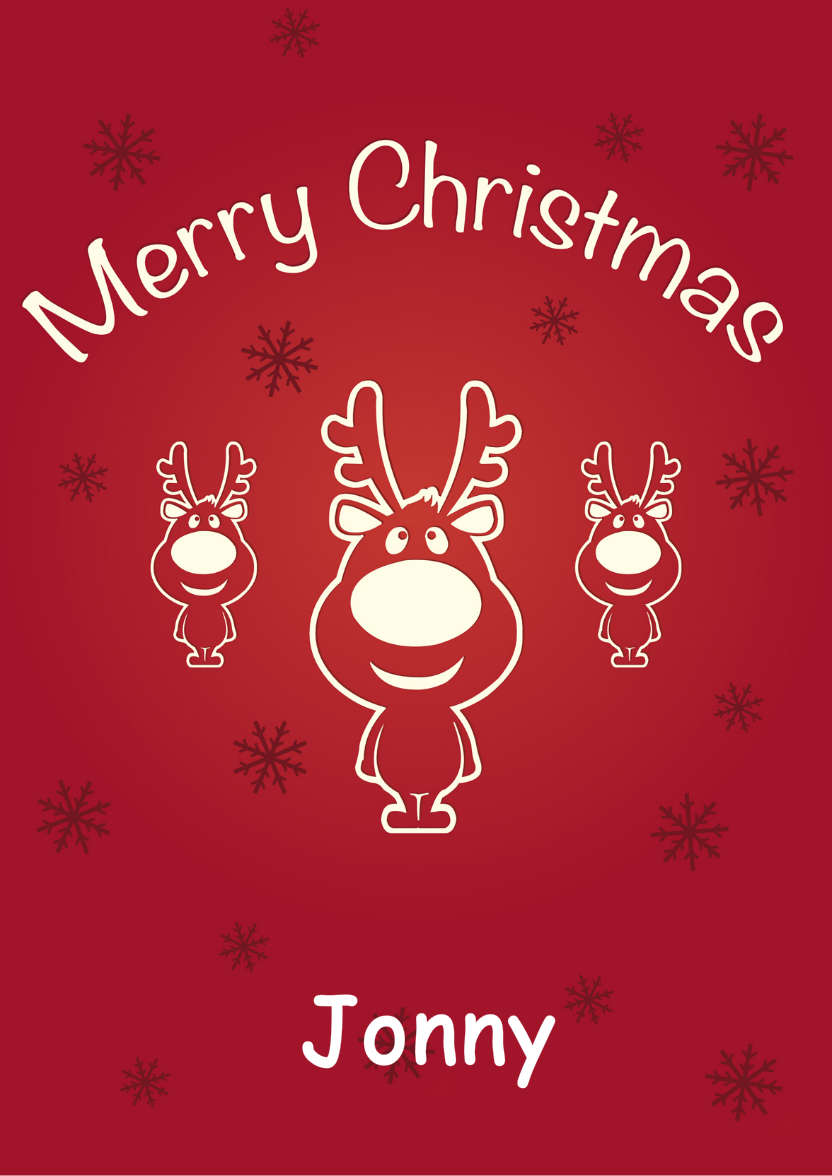 Smiling Reindeer - card made with Crafty Bob's Card Creator