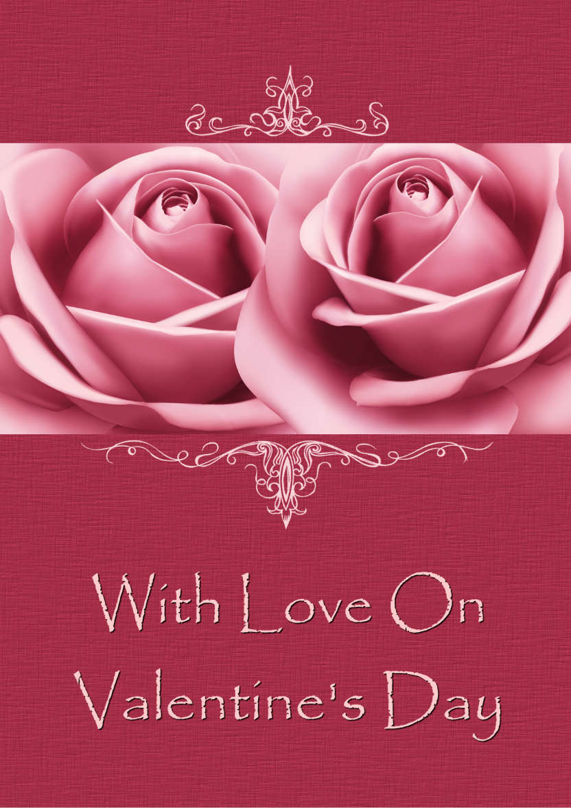 Pink Roses Card Front - card made with Crafty Bob's Card Creator