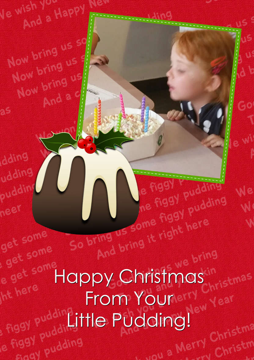 Christmas Figgy Pudding Photo Card - card made with Crafty Bob's Card Creator