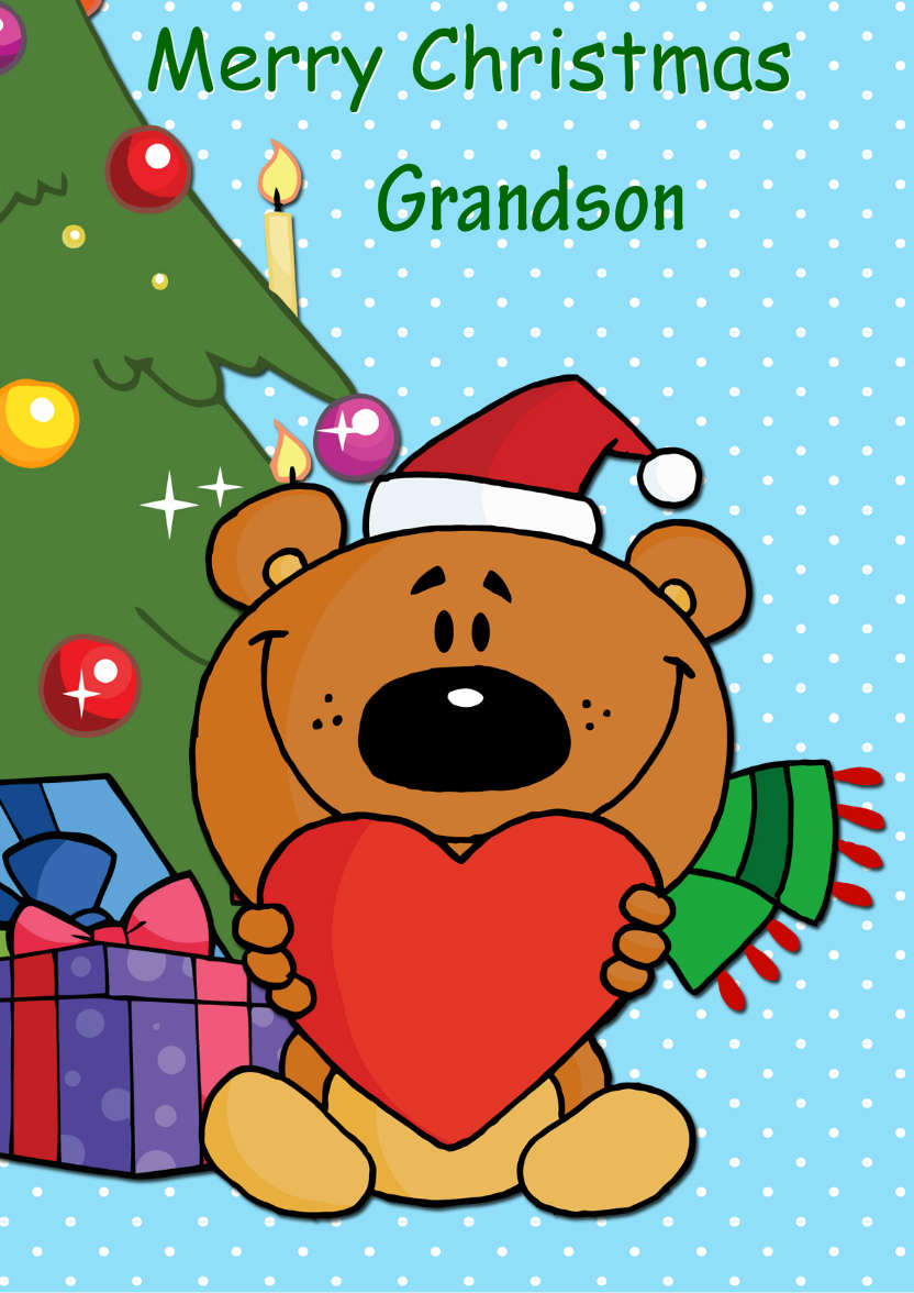Christmas Bear Holding a Heart - card made with Crafty Bob's Card Creator