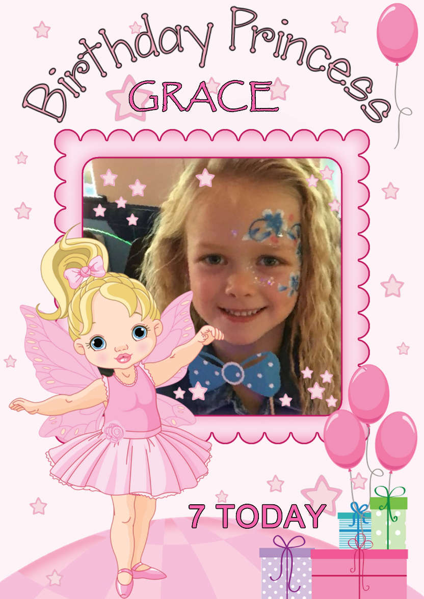 The Birthday Princess - card made with Crafty Bob's Card Creator