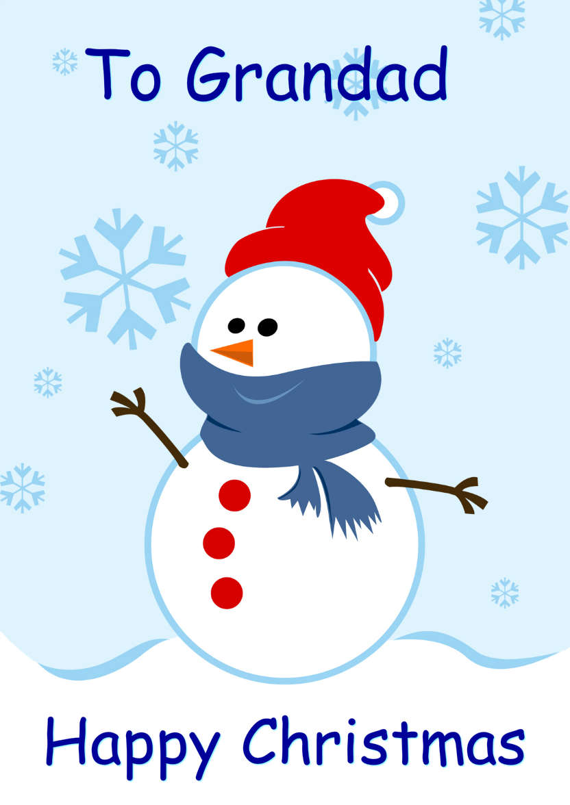 Cute Snowman with Snowflakes - card made with Crafty Bob's Card Creator