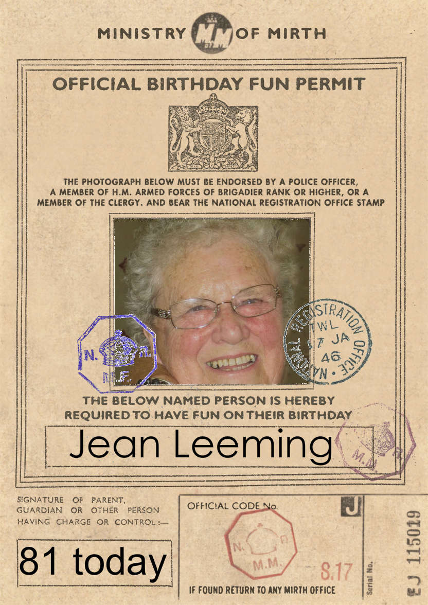 Birthday Fun Permit - card made with Crafty Bob's Card Creator