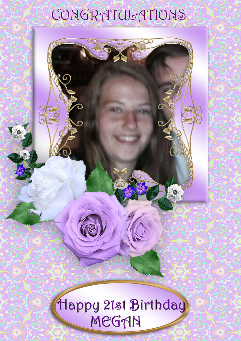 Lilac Roses - card made with Crafty Bob's Card Creator