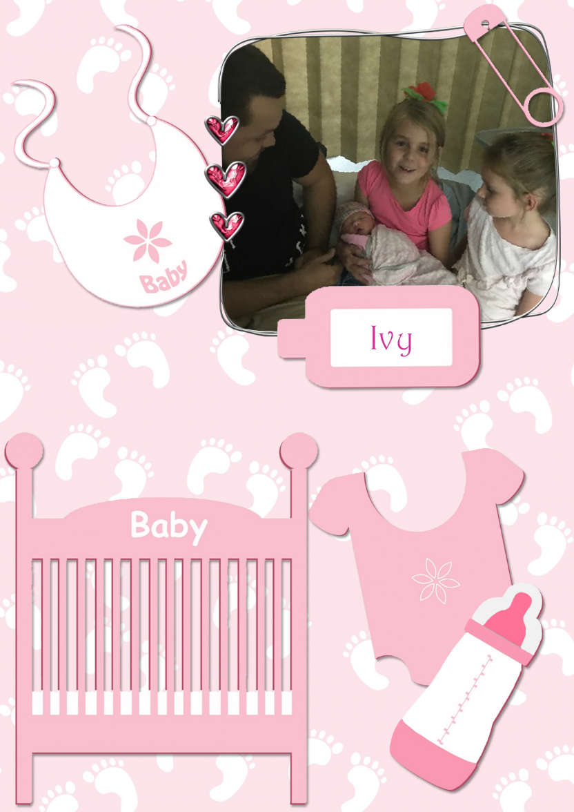 Baby Girl Aperture - card made with Crafty Bob's Card Creator