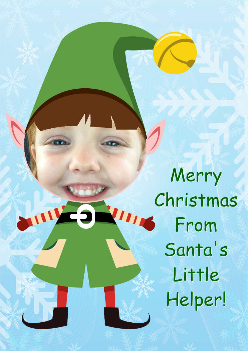 Elf Face Photo Card - card made with Crafty Bob's Card Creator