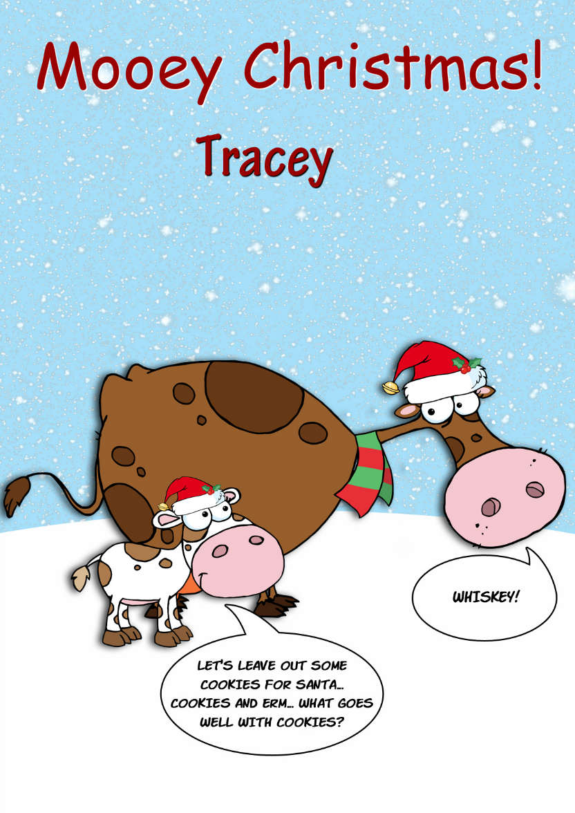 Christmas Cows - card made with Crafty Bob's Card Creator