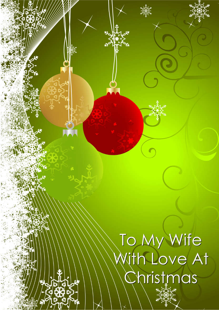 Beautiful Baubles Green Christmas Card Front - card made with Crafty Bob's Card Creator