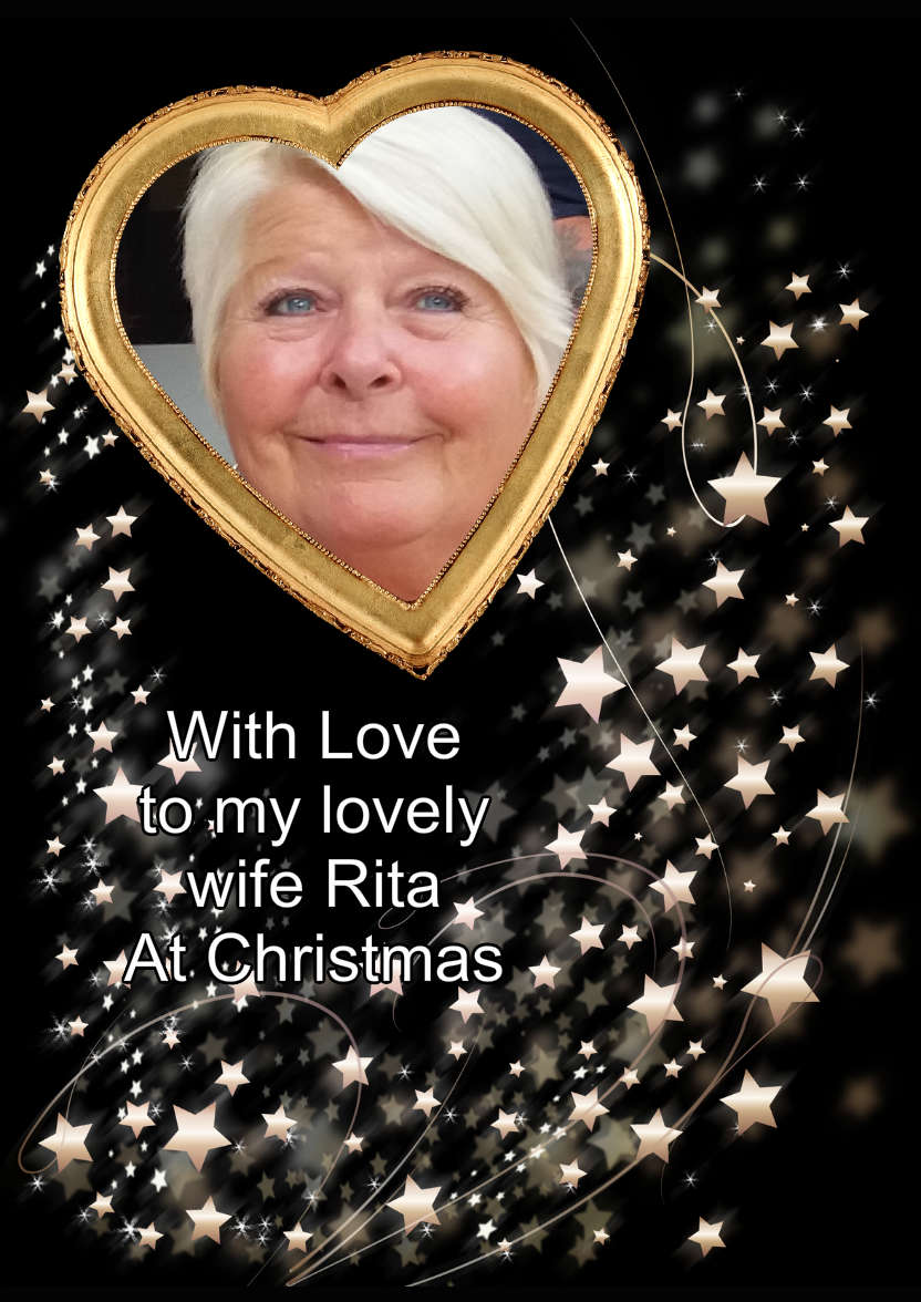Gold Heart and Stars Photo Card - card made with Crafty Bob's Card Creator
