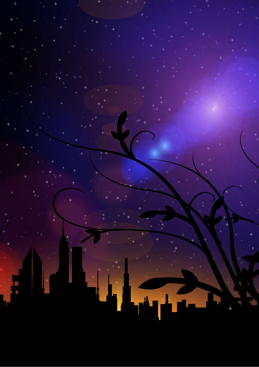 Starlit Silhouette - card made with Crafty Bob's Card Creator