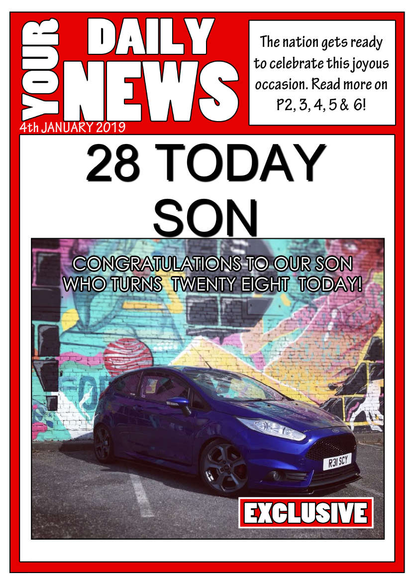 Your Daily News Spoof Newspaper Card Front - card made with Crafty Bob's Card Creator