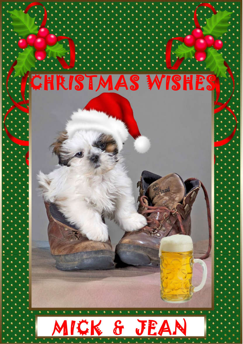 Pup in Boot - card made with Crafty Bob's Card Creator