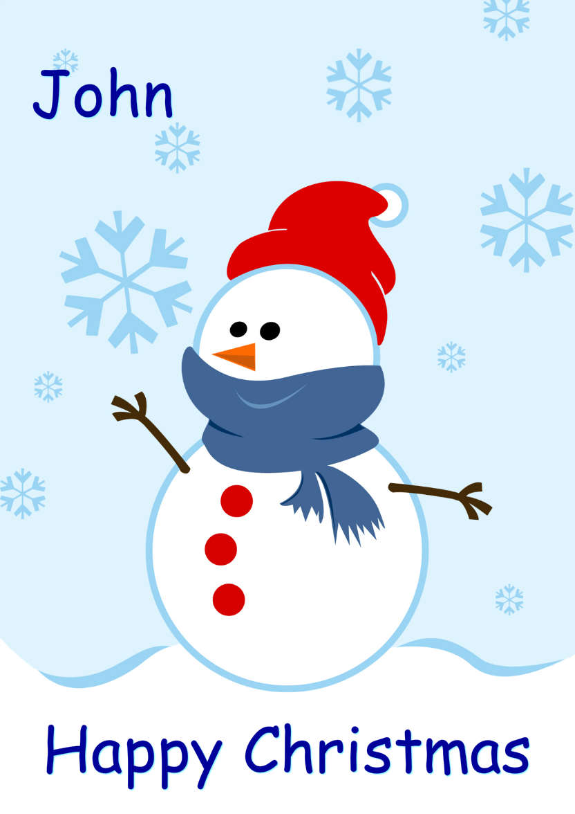 Cute Snowman with Snowflakes - card made with Crafty Bob's Card Creator