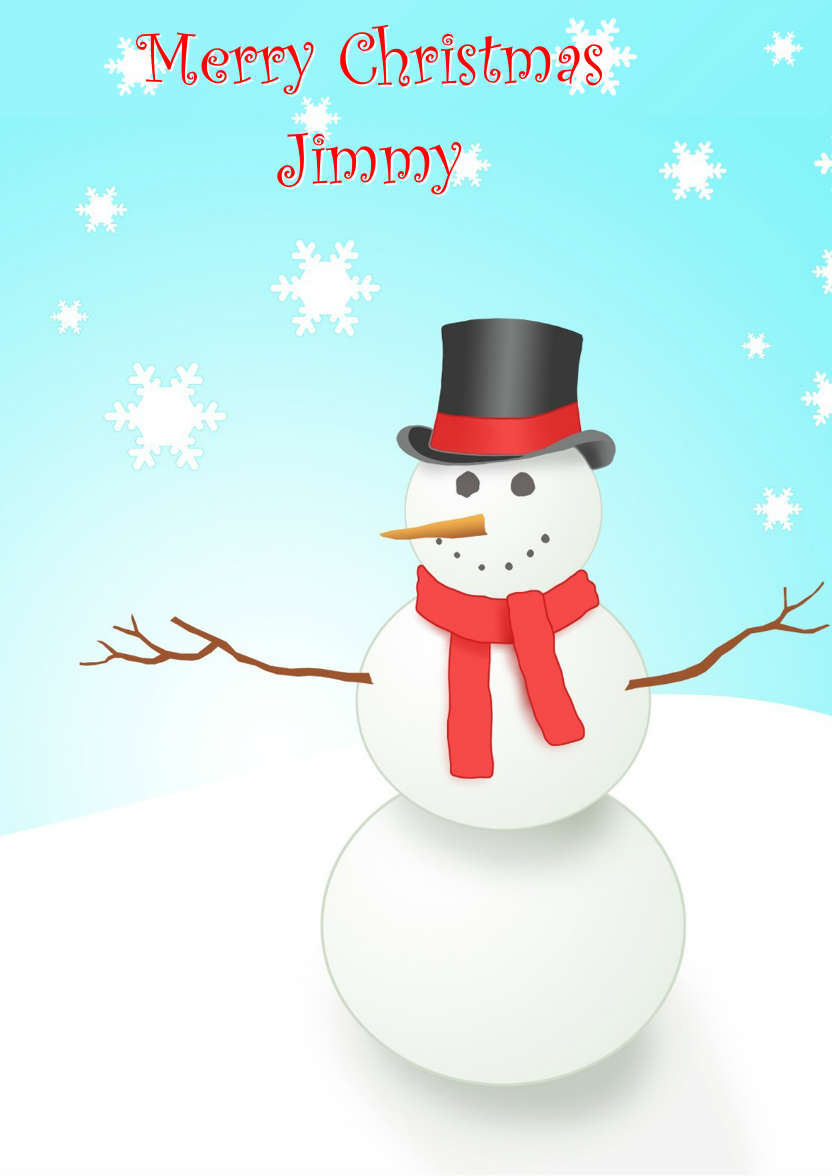 Christmas Snowman - card made with Crafty Bob's Card Creator