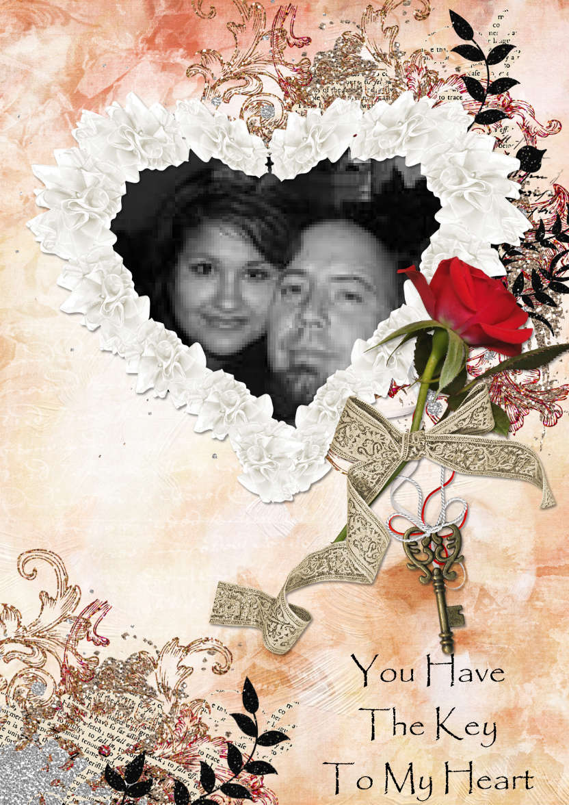 Key to My Heart Aperture Card - card made with Crafty Bob's Card Creator