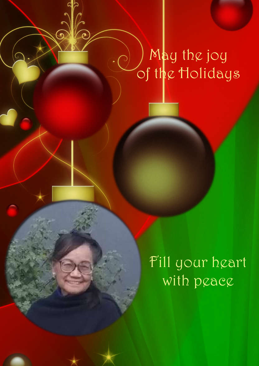 Red and Green Vintage Ornament Christmas Photo Card - card made with Crafty Bob's Card Creator