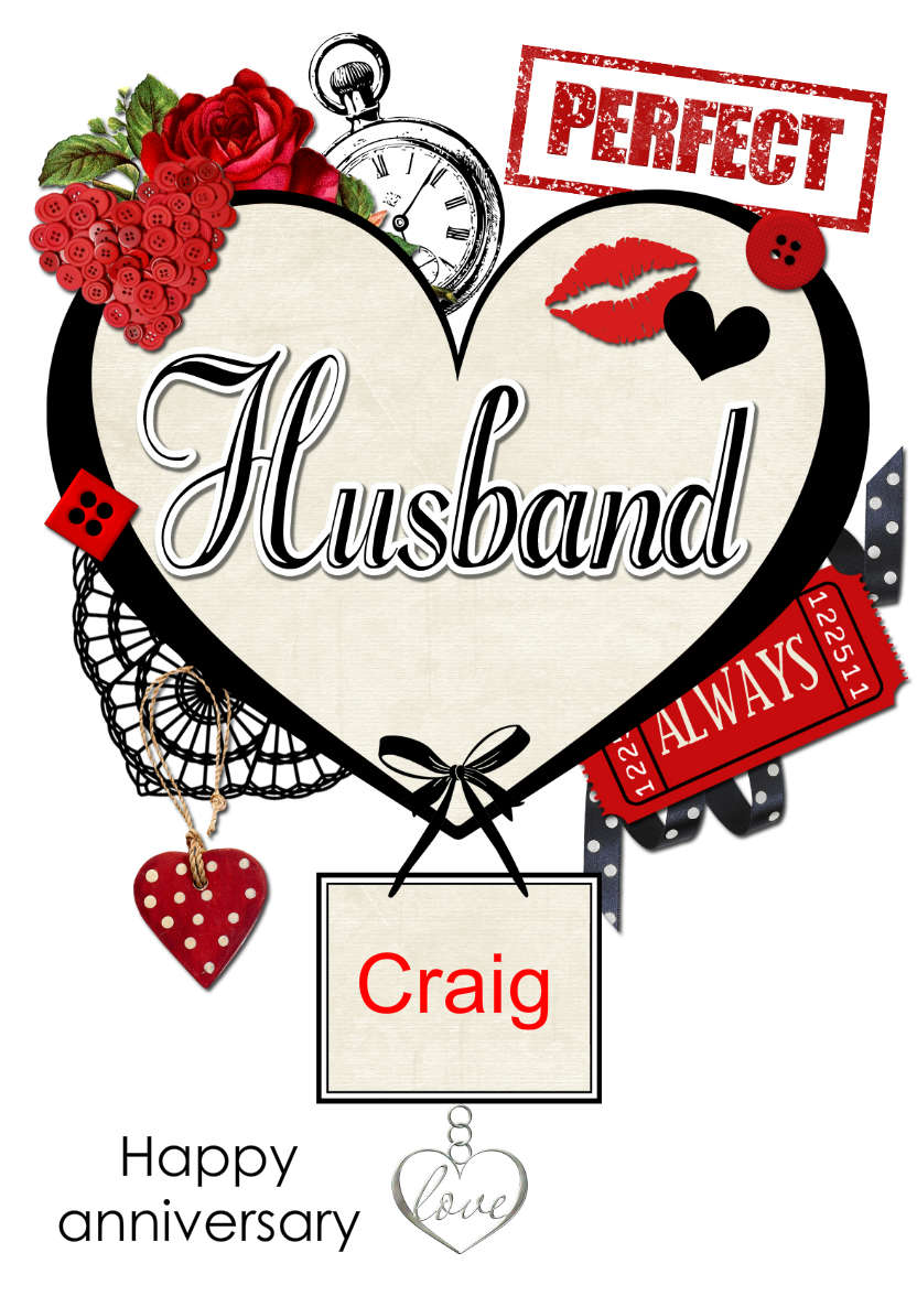 Husband Collage Heart - card made with Crafty Bob's Card Creator