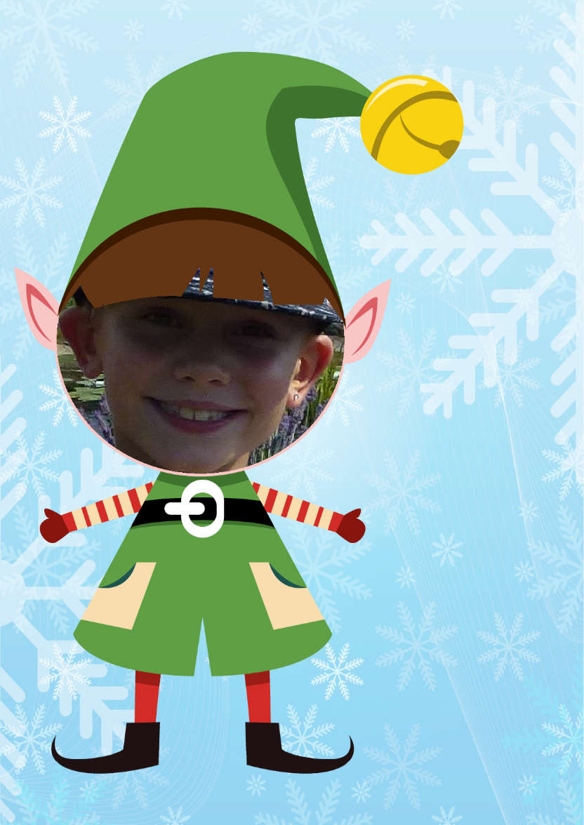 Elf Face Photo Card - card made with Crafty Bob's Card Creator