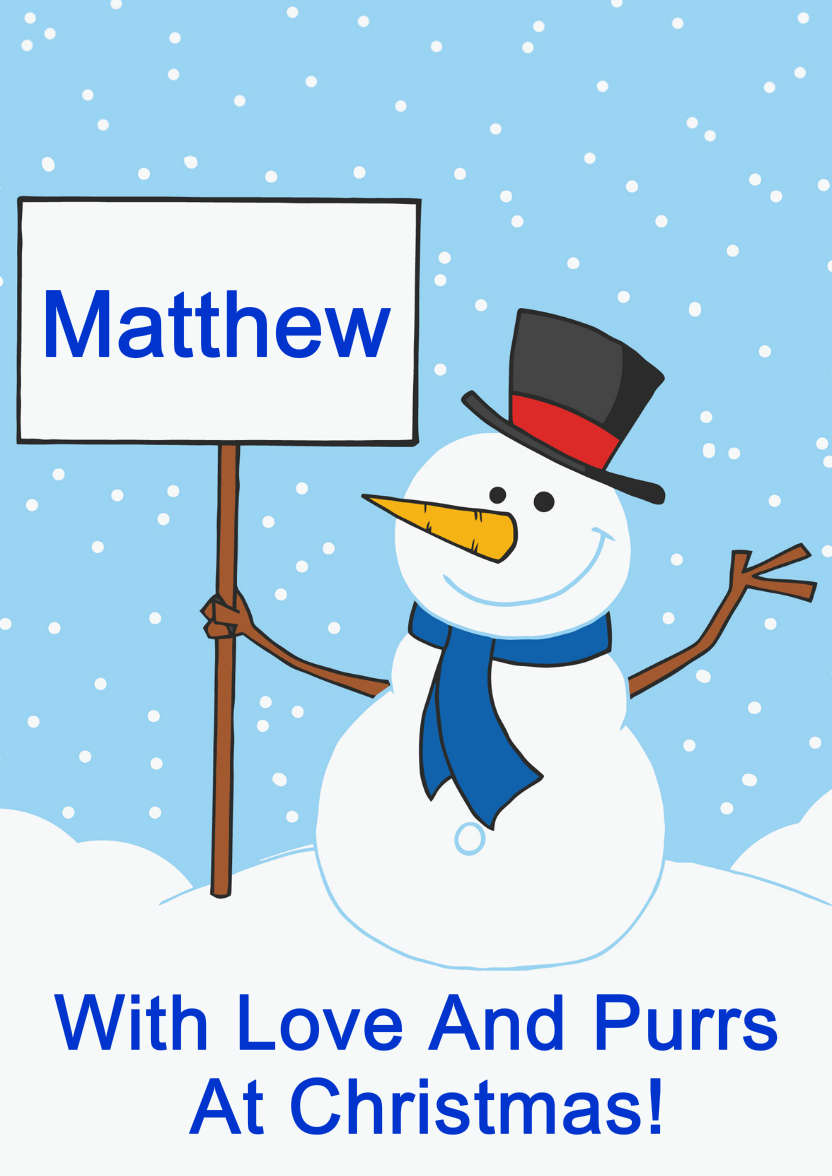 Snowman Holding a Sign - card made with Crafty Bob's Card Creator