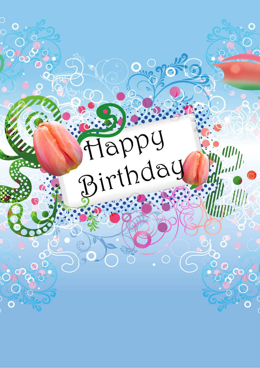 Tulip Arrangement - card made with Crafty Bob's Card Creator