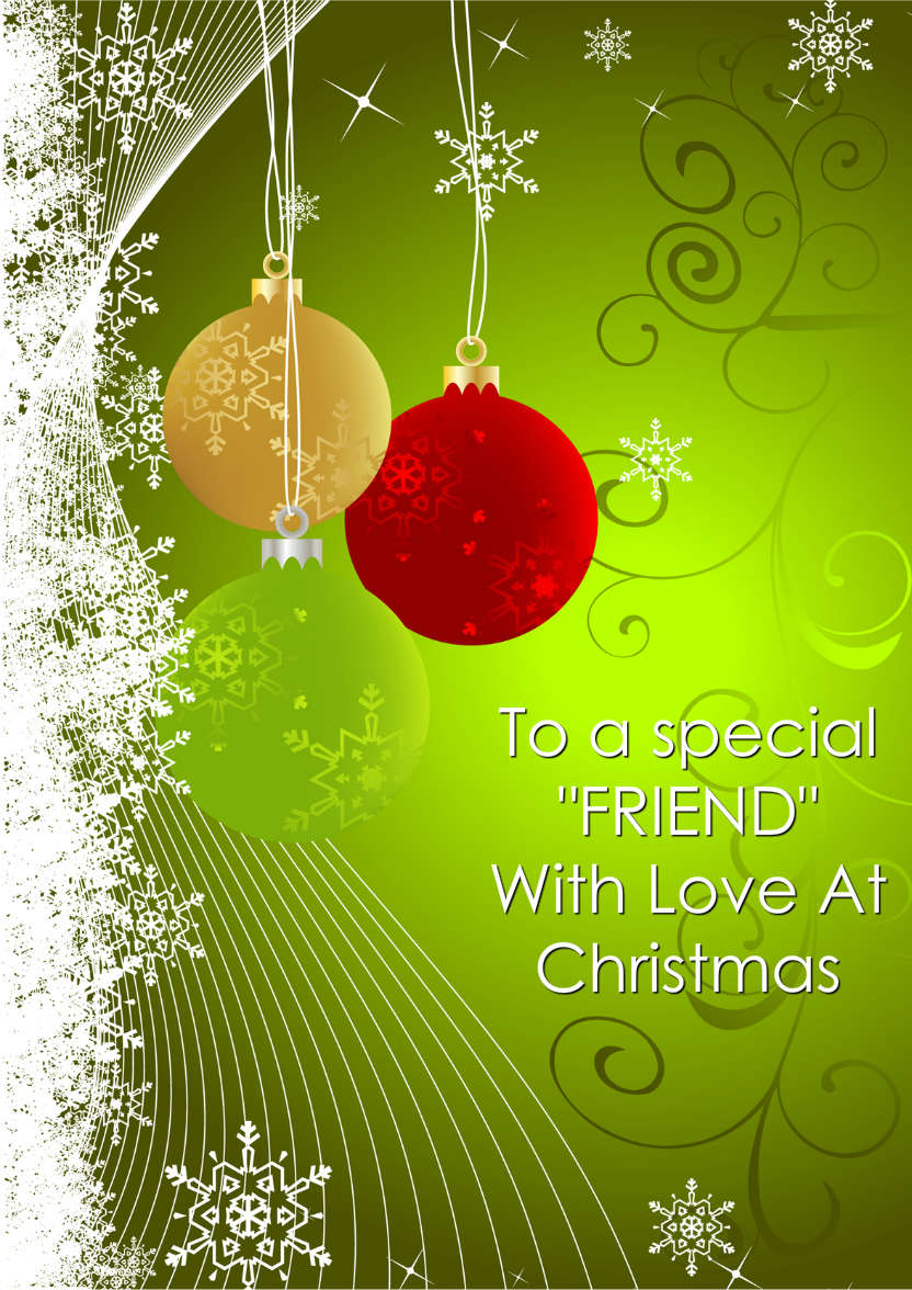 Beautiful Baubles Green Christmas Card Front - card made with Crafty Bob's Card Creator