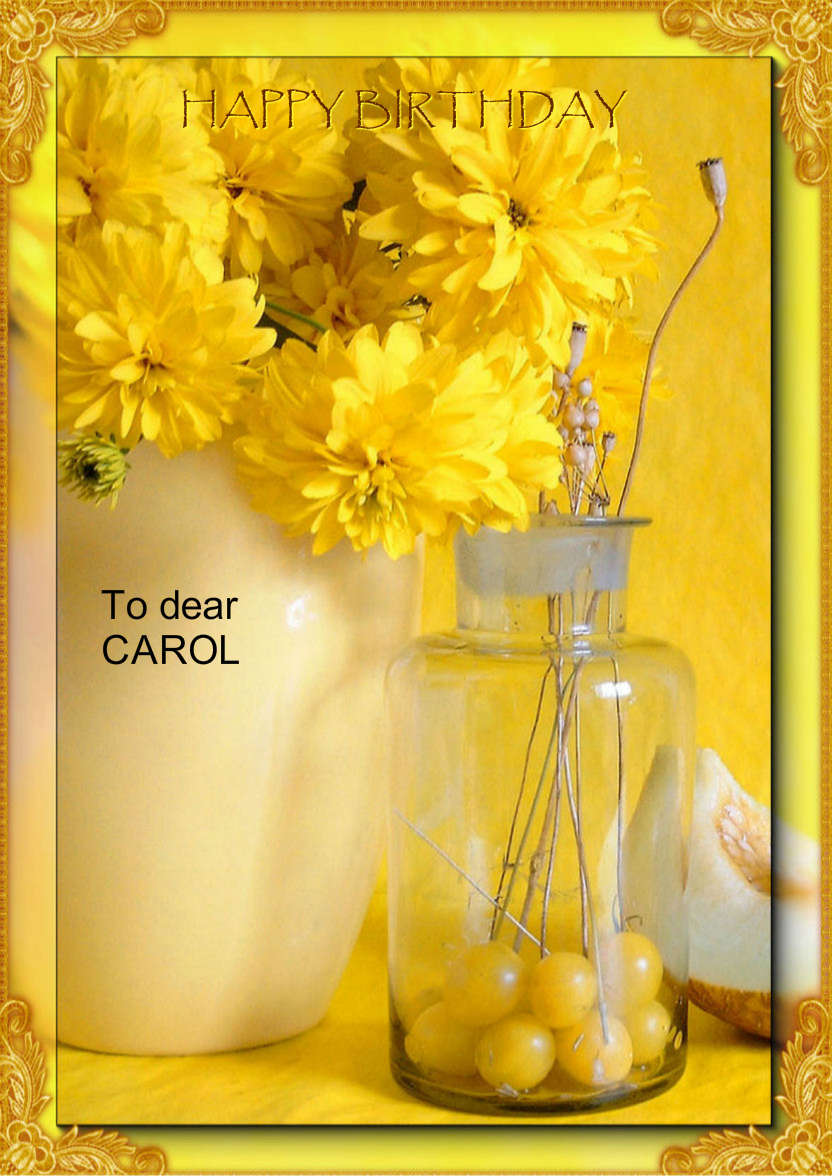 Yellow Floral Birthday - card made with Crafty Bob's Card Creator