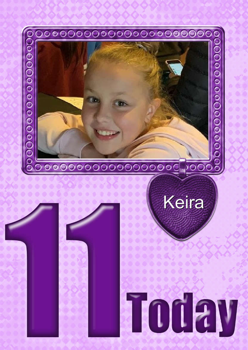 Age 11 Birthday Photo Card Girls - card made with Crafty Bob's Card Creator