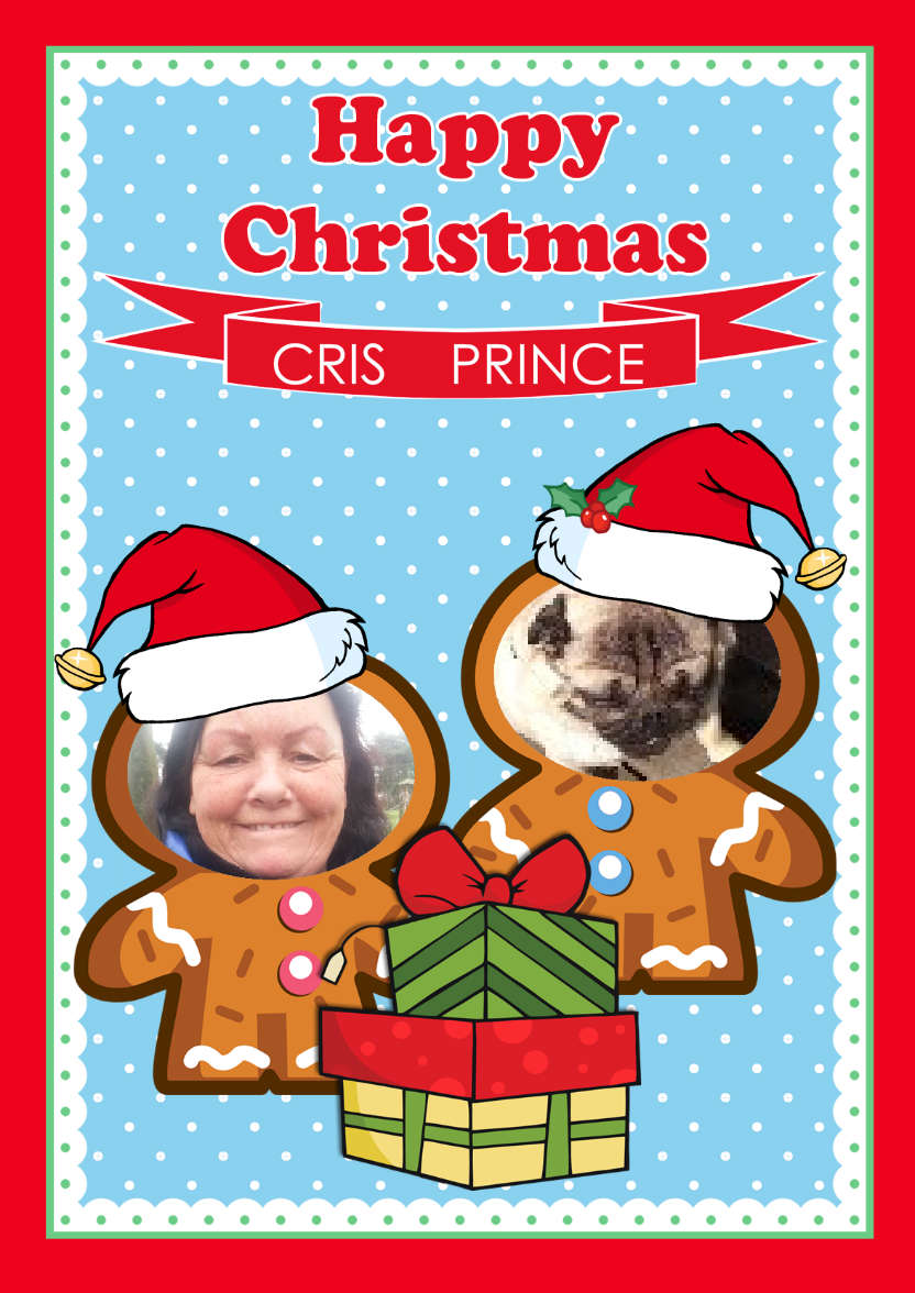 Gingerbread Christmas Photo Card - card made with Crafty Bob's Card Creator