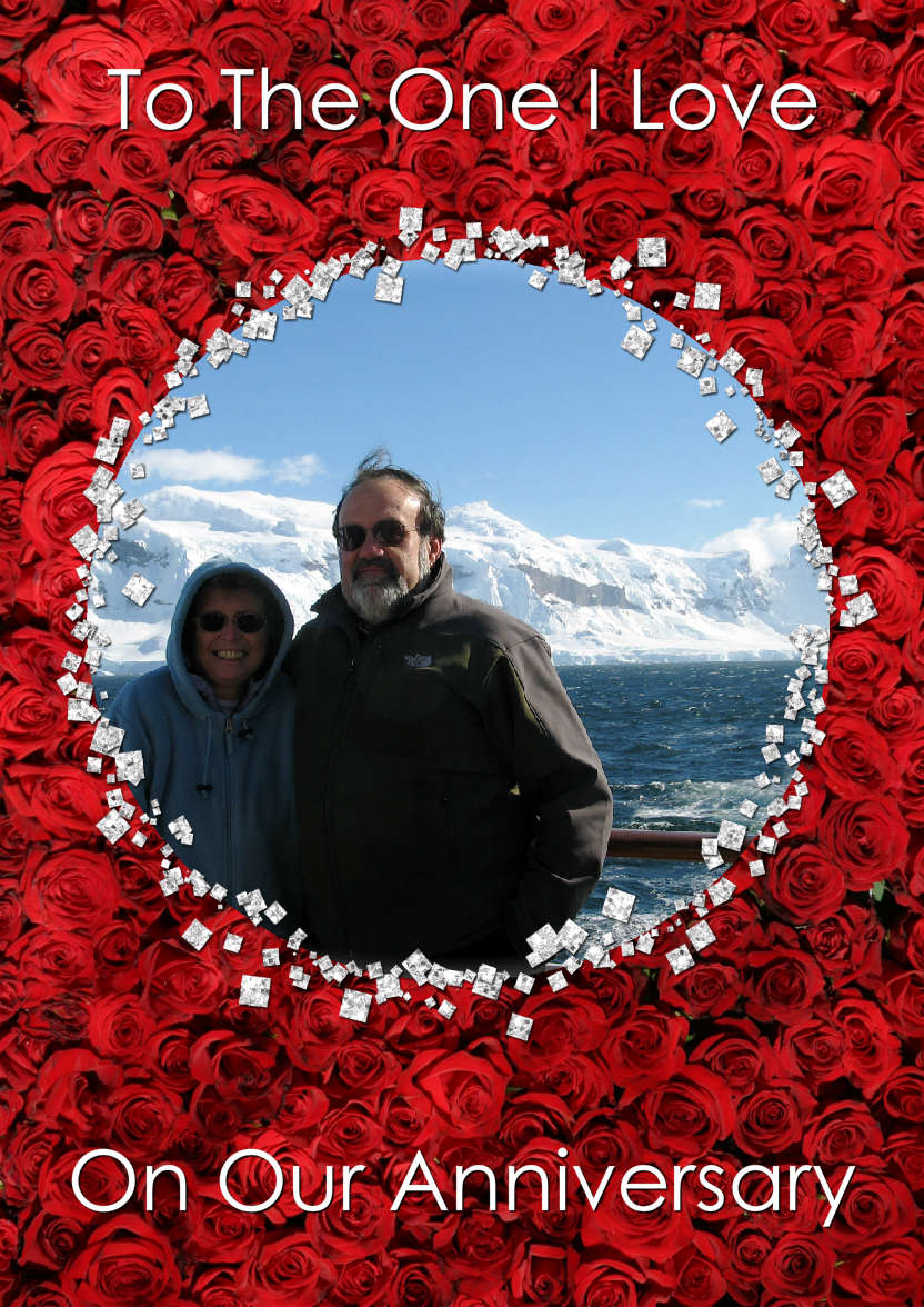 Roses and Diamonds Aperture Card - card made with Crafty Bob's Card Creator