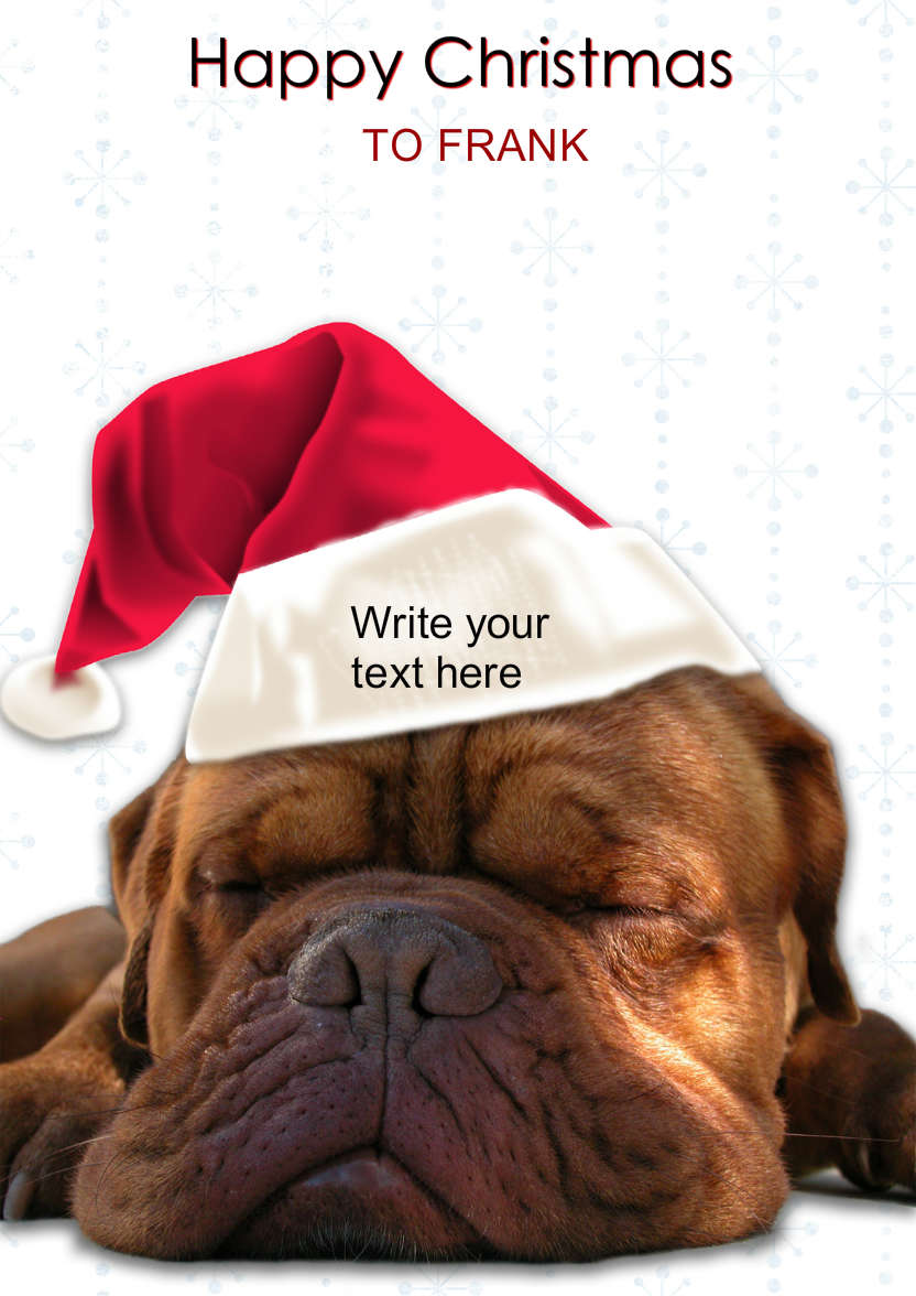 Sleeping Dog Christmas Card - card made with Crafty Bob's Card Creator