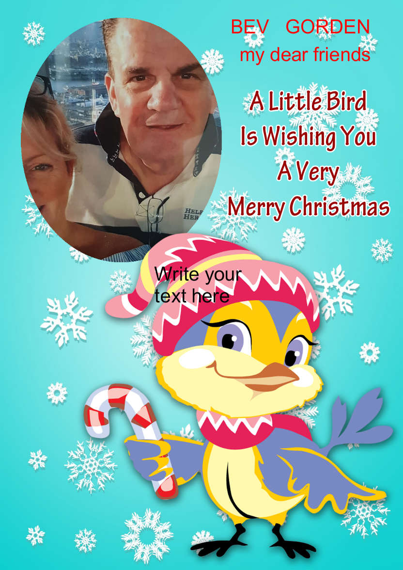Little Christmas Bird - card made with Crafty Bob's Card Creator