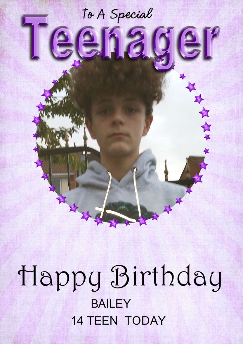 Special Teenager Card Girl - card made with Crafty Bob's Card Creator