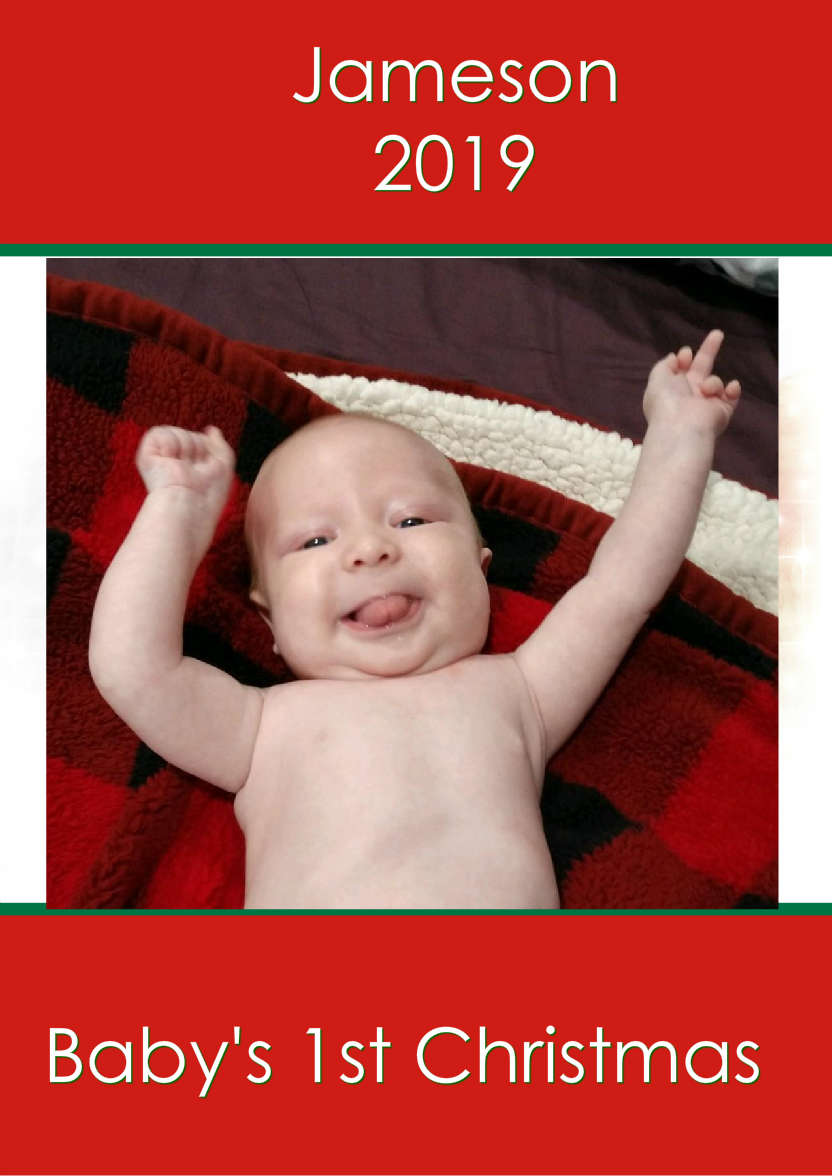 Baby's First Christmas - card made with Crafty Bob's Card Creator