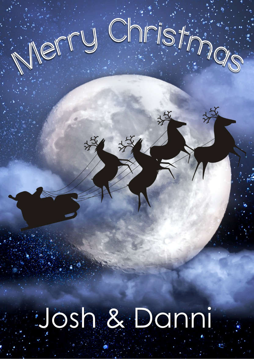 Santa Silhouette in Front of the Moon - card made with Crafty Bob's Card Creator