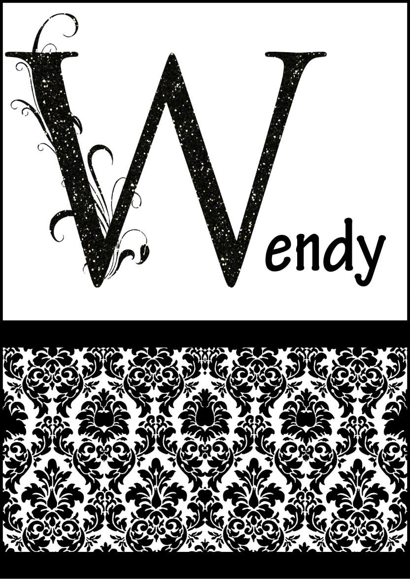 Damask Monogram Letter W Card - card made with Crafty Bob's Card Creator