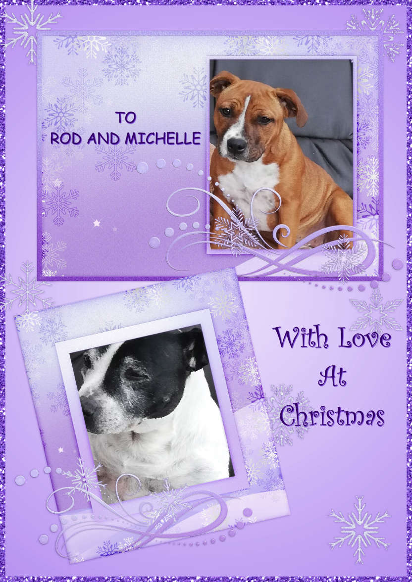 Purple Sparkle Christmas Frame Card - card made with Crafty Bob's Card Creator
