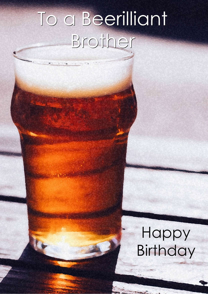 Mine's a Pint Any Occasion Card - card made with Crafty Bob's Card Creator