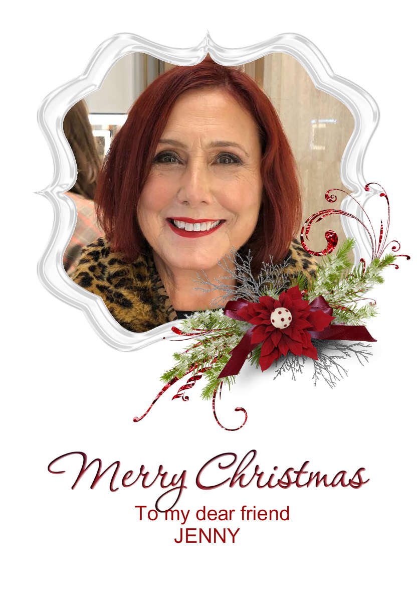 Frosted Poinsettia Frame - card made with Crafty Bob's Card Creator