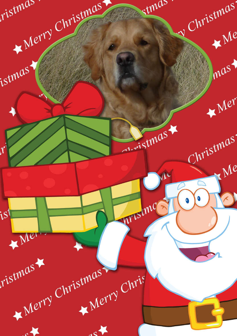 Santa Holding Gifts Photo Card - card made with Crafty Bob's Card Creator