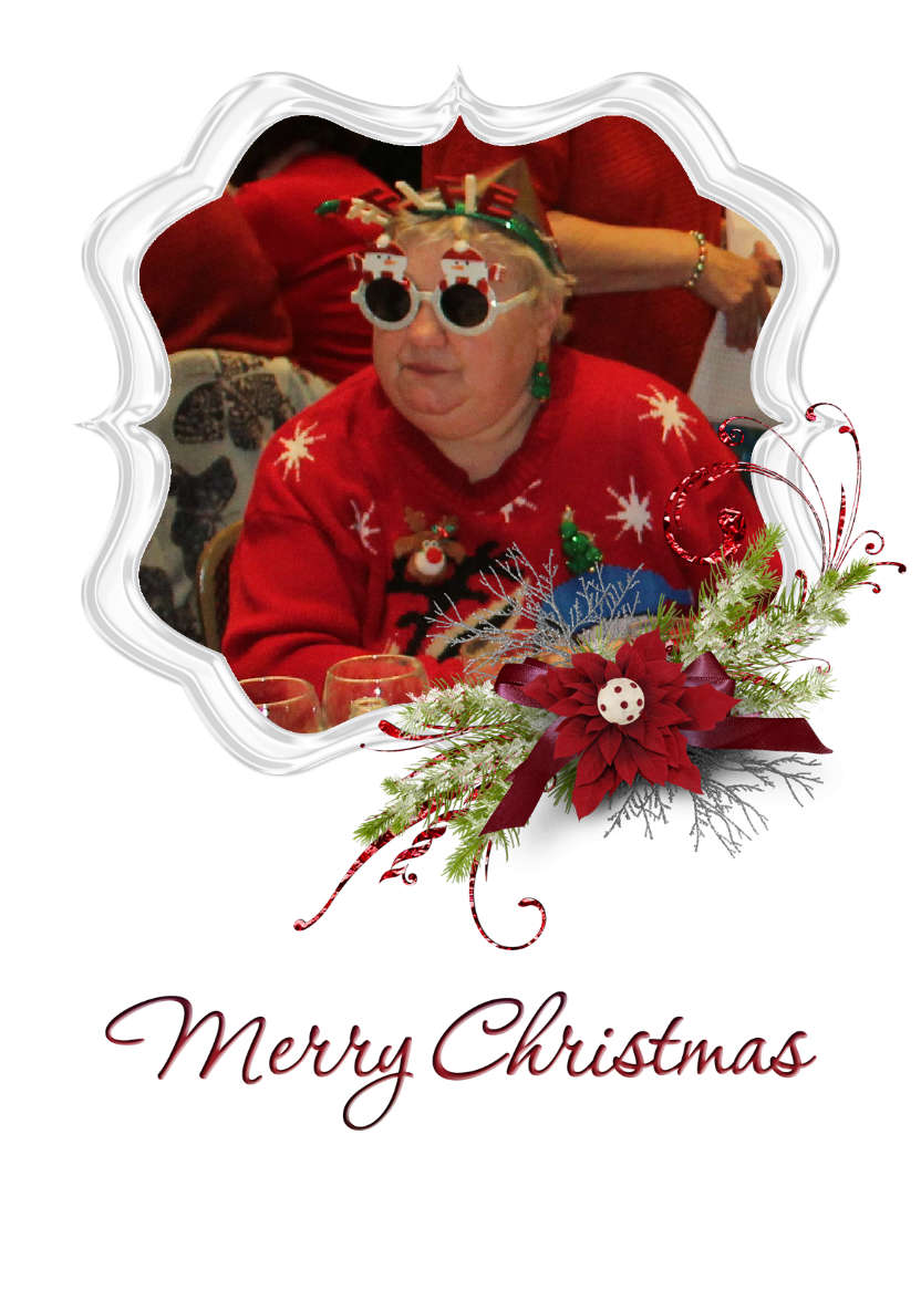 Frosted Poinsettia Frame - card made with Crafty Bob's Card Creator
