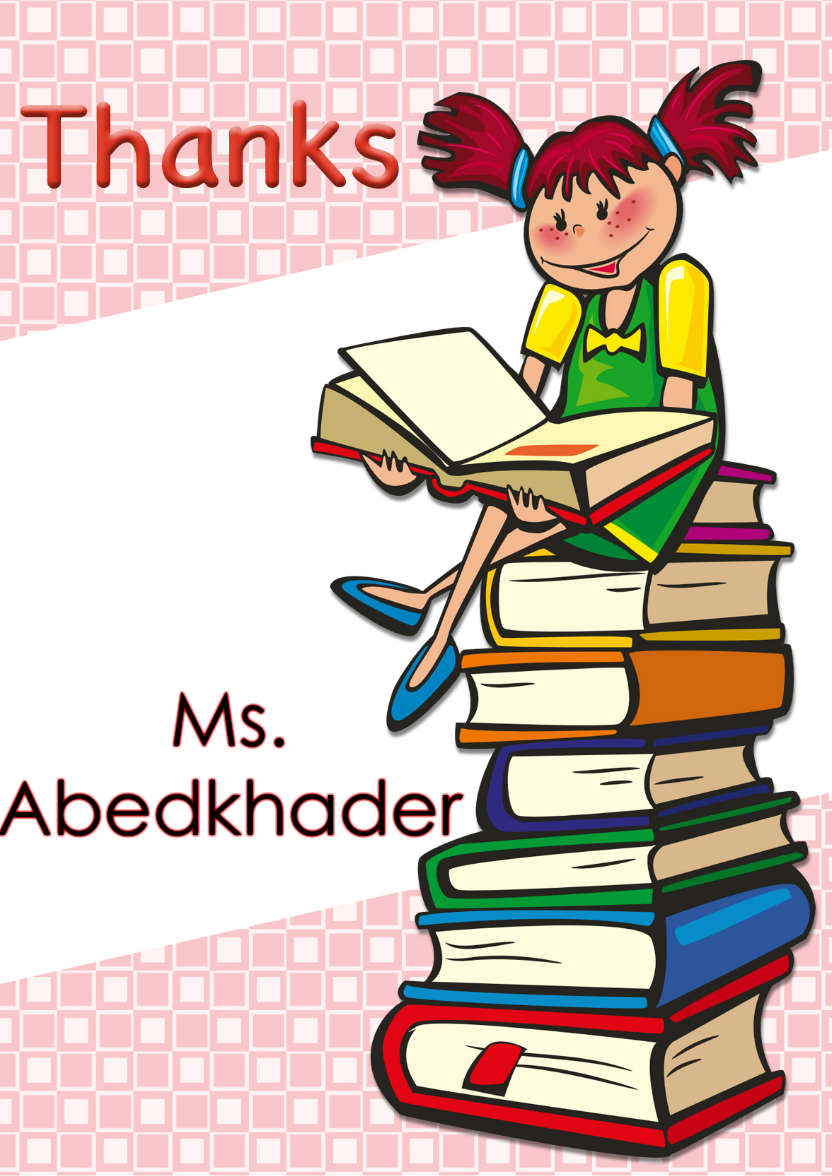 Girl with Books Thank You Teacher Card - card made with Crafty Bob's Card Creator