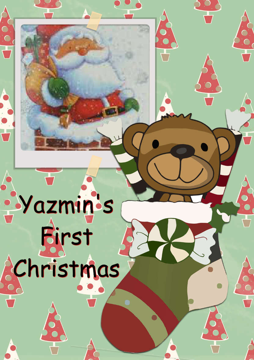 Baby's First Christmas Stocking - card made with Crafty Bob's Card Creator