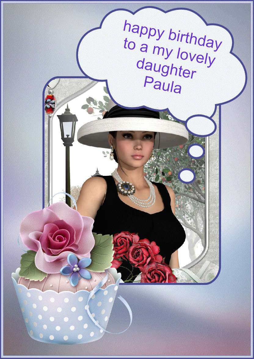 Cupcake and Flowers Card Creator - card made with Crafty Bob's Card Creator