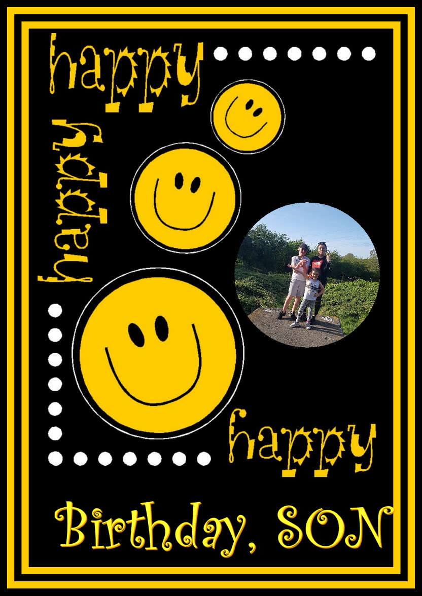 Happy Happy Happy Card Front - card made with Crafty Bob's Card Creator