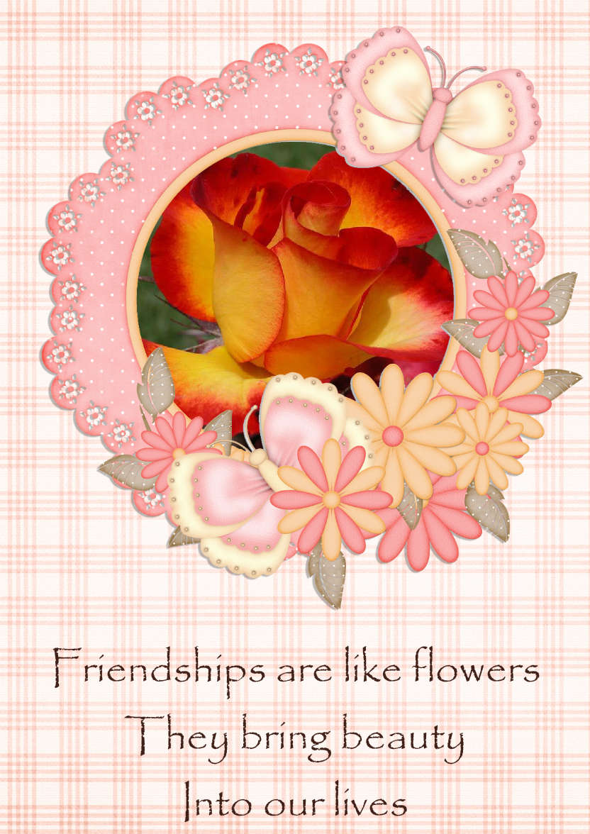 Pretty Pink Butterfly Frame Photo Card - card made with Crafty Bob's Card Creator
