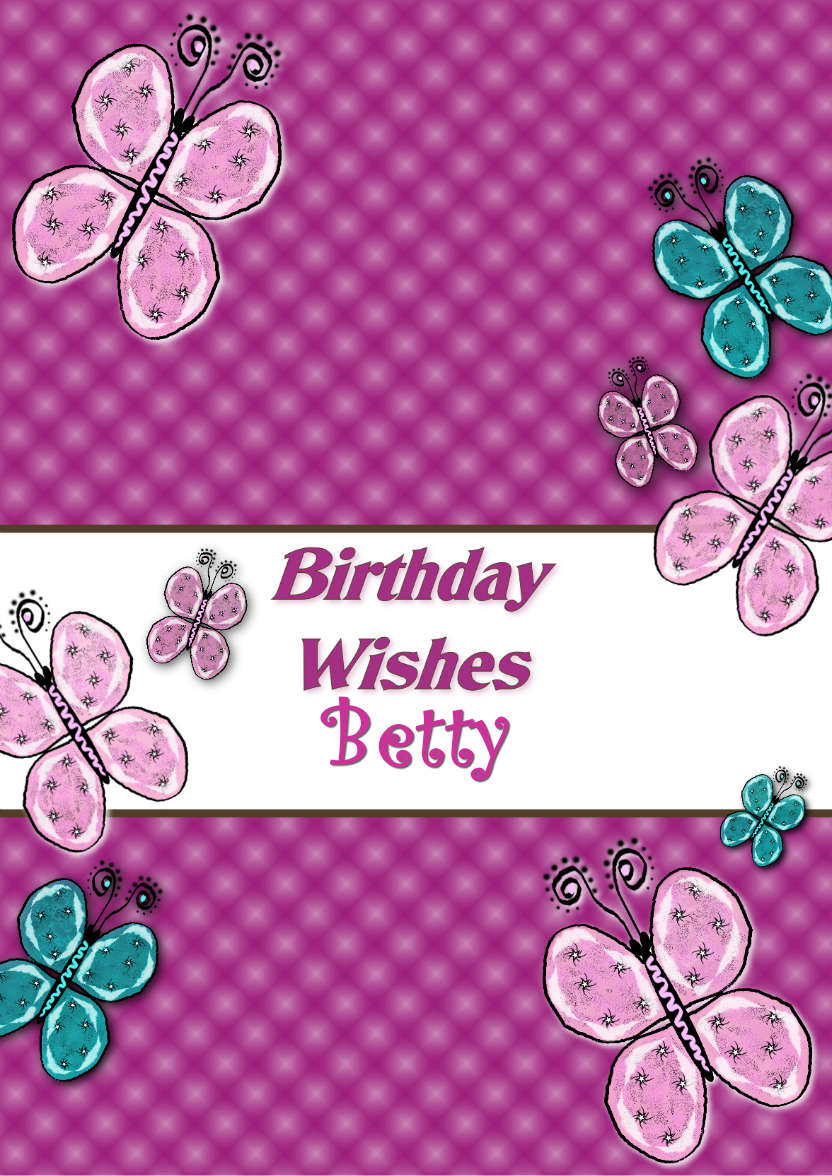 Beautiful Butterflies Birthday Card - card made with Crafty Bob's Card Creator