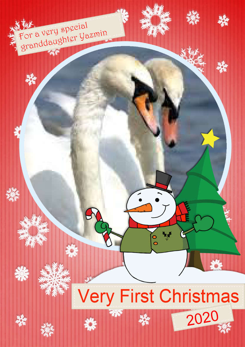 Very First Christmas Snowman - card made with Crafty Bob's Card Creator